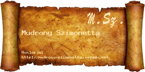 Mudrony Szimonetta névjegykártya